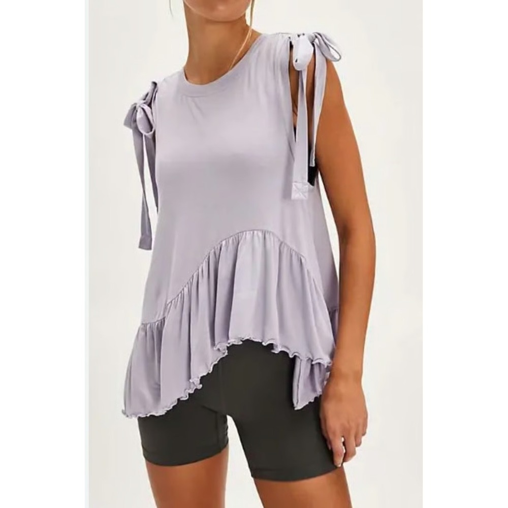 Free People Love Somebody Lavender Handkerchief AsymmetricaTank Medium Boho Top
